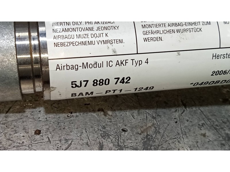 Recambio de airbag cortina delantero derecho para skoda roomster (5j7) family referencia OEM IAM 5J7880742  