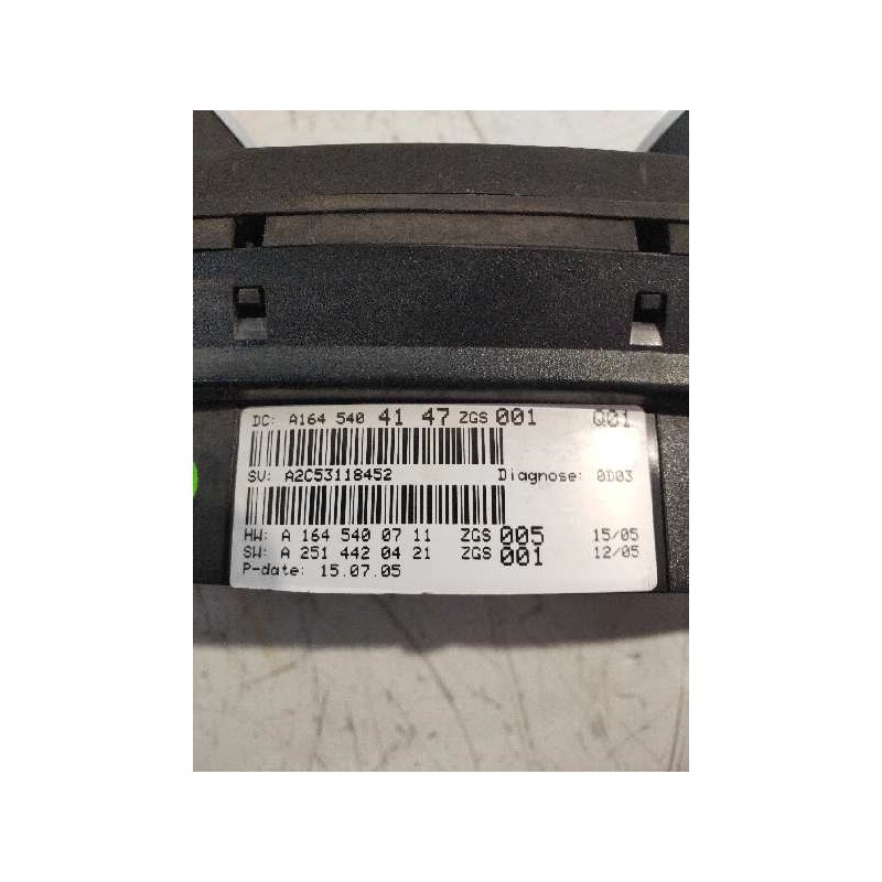 Recambio de cuadro instrumentos para mercedes clase m (w164) 320 / 350 cdi (164.122) referencia OEM IAM A2C53118452 A1645404147 