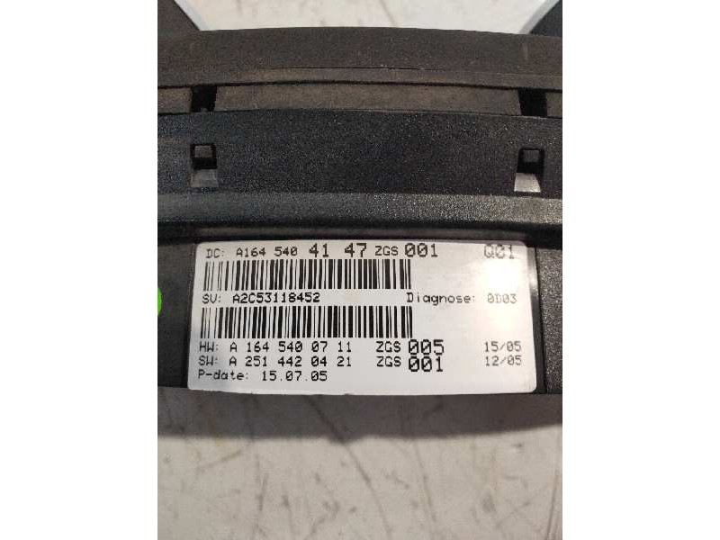 Recambio de cuadro instrumentos para mercedes clase m (w164) 320 / 350 cdi (164.122) referencia OEM IAM A2C53118452 A1645404147 