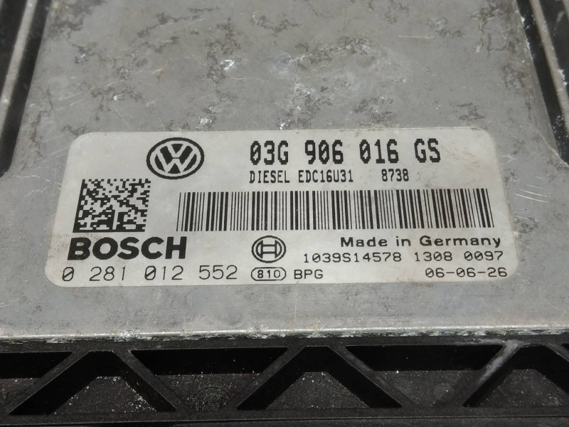 Recambio de centralita motor uce para skoda superb (3u4) 1.9 tdi referencia OEM IAM 0281012552 03G906016GS EDC16U31