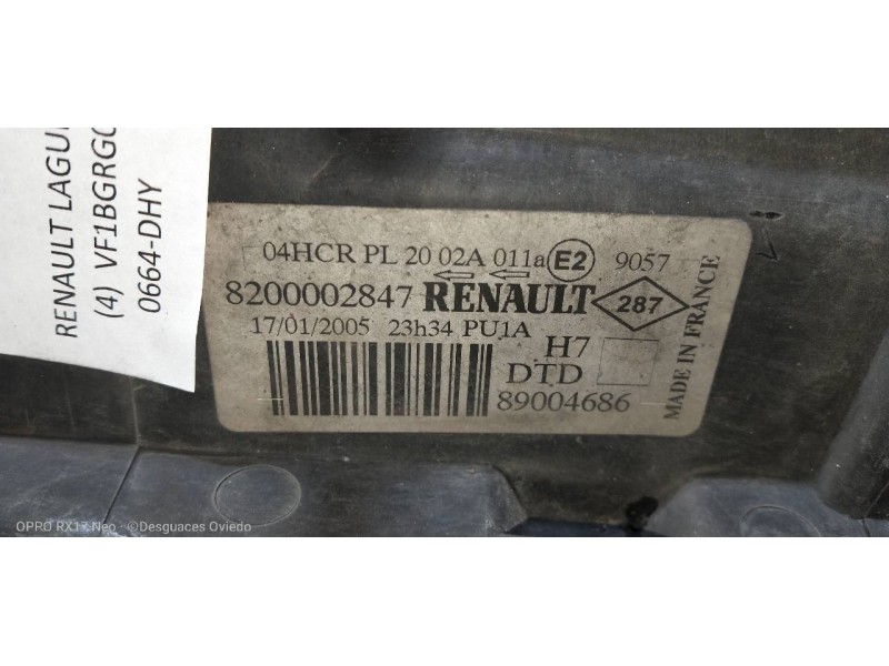 Recambio de faro derecho para renault laguna ii (bg0) expression referencia OEM IAM   