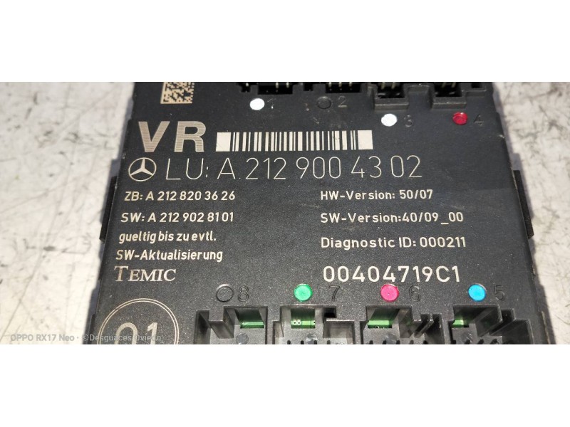 Recambio de modulo electronico para mercedes clase glk (w204) glk glk 220 cdi be (204.902) referencia OEM IAM A2129004302 A21282