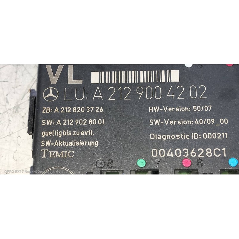 Recambio de modulo electronico para mercedes clase glk (w204) glk glk 220 cdi be (204.902) referencia OEM IAM A2129004202 A21282