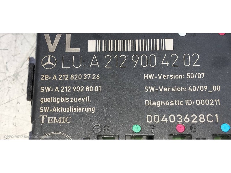 Recambio de modulo electronico para mercedes clase glk (w204) glk glk 220 cdi be (204.902) referencia OEM IAM A2129004202 A21282
