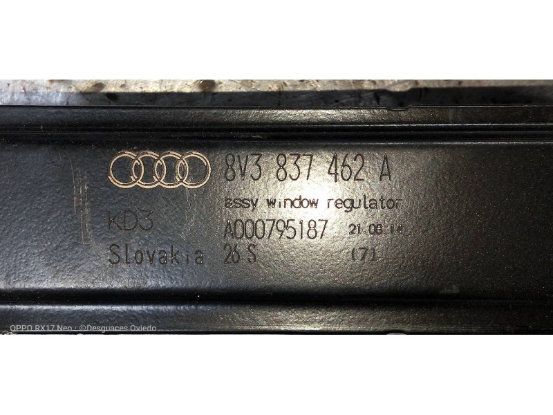 Recambio de elevalunas delantero derecho para audi a3 (8v) ambiente referencia OEM IAM   