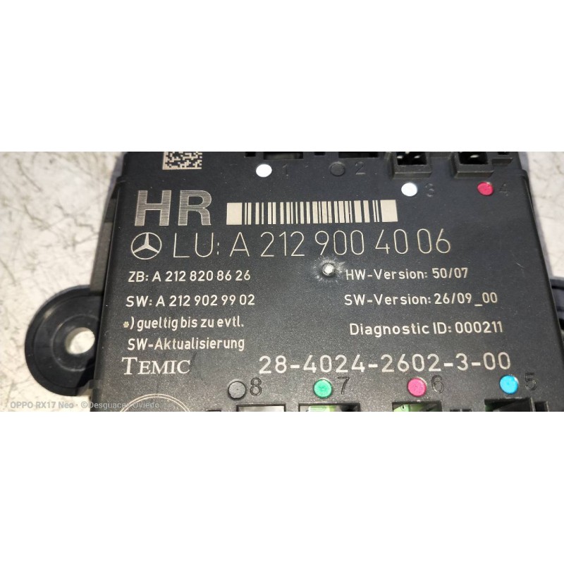 Recambio de modulo electronico para mercedes clase glk (w204) glk glk 220 cdi be (204.902) referencia OEM IAM A2129004006 A21282