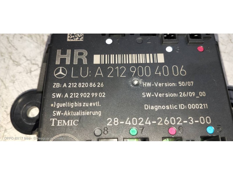 Recambio de modulo electronico para mercedes clase glk (w204) glk glk 220 cdi be (204.902) referencia OEM IAM A2129004006 A21282