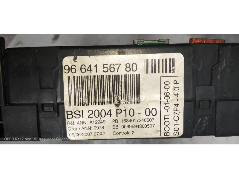 Recambio de caja reles / fusibles para citroen c2 sx referencia OEM IAM 9664156780 BSI2004P1000 
