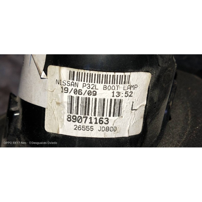 Recambio de piloto trasero izquierdo interior para nissan qashqai (j10) 2.0 dci turbodiesel cat referencia OEM IAM   