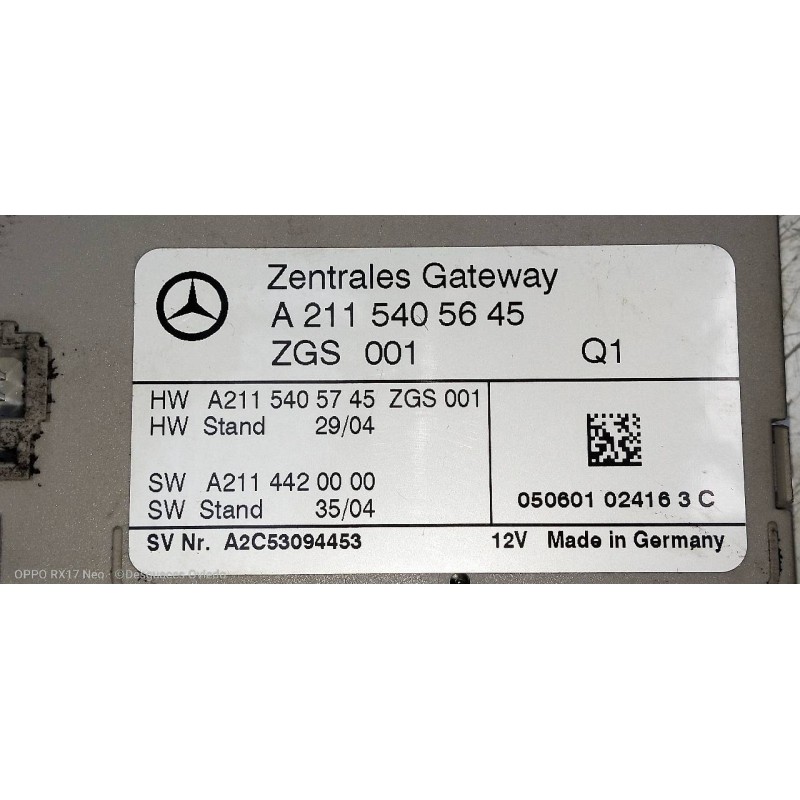 Recambio de modulo electronico para mercedes clase e (w211) berlina e 280 cdi (211.020) referencia OEM IAM A2115405645 A21154057