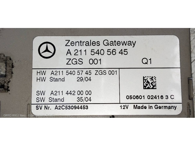 Recambio de modulo electronico para mercedes clase e (w211) berlina e 280 cdi (211.020) referencia OEM IAM A2115405645 A21154057