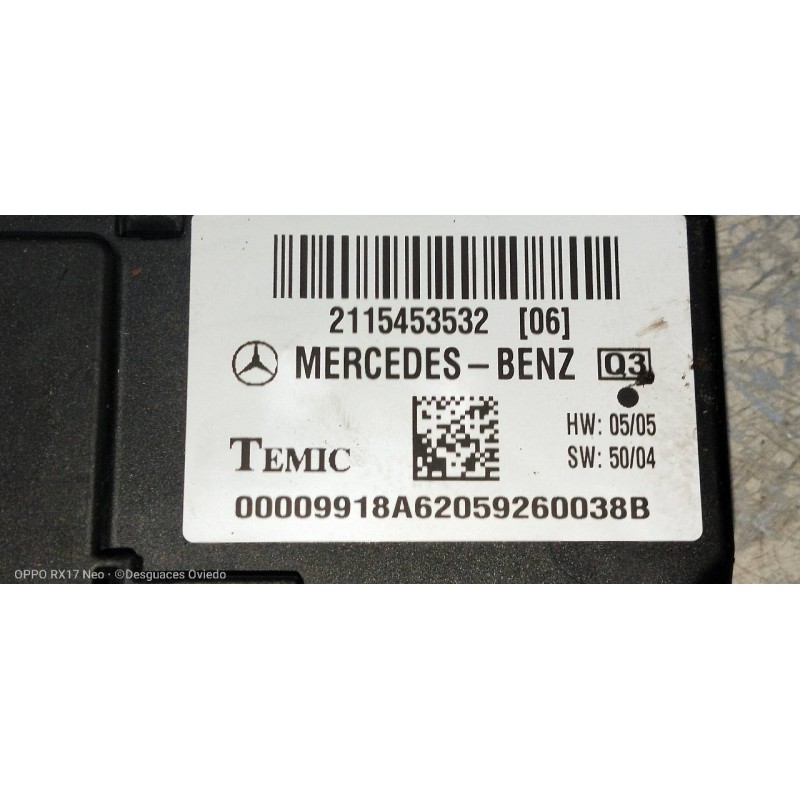 Recambio de modulo electronico para mercedes clase e (w211) berlina e 280 cdi (211.020) referencia OEM IAM 2115453532  