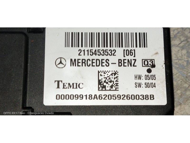 Recambio de modulo electronico para mercedes clase e (w211) berlina e 280 cdi (211.020) referencia OEM IAM 2115453532  