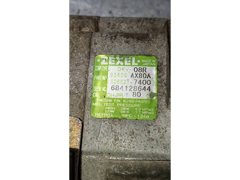 Recambio de compresor aire acondicionado para nissan micra (k12e) city (d) referencia OEM IAM 92600AX80A 68412864480 