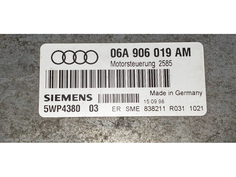 Recambio de centralita motor uce para audi a3 (8l) 1.6 ambition referencia OEM IAM 06A906019AM 5WP4380 03 