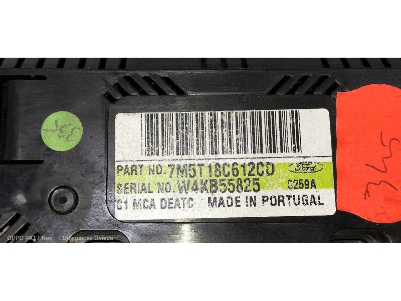 Recambio de mando calefaccion / aire acondicionado para ford focus turnier (cb4) trend referencia OEM IAM 7M5T18C612CD  