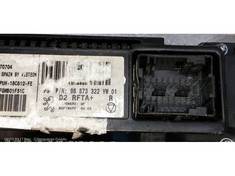 Recambio de mando calefaccion / aire acondicionado para peugeot 407 st sport pack referencia OEM IAM 96573322YW  