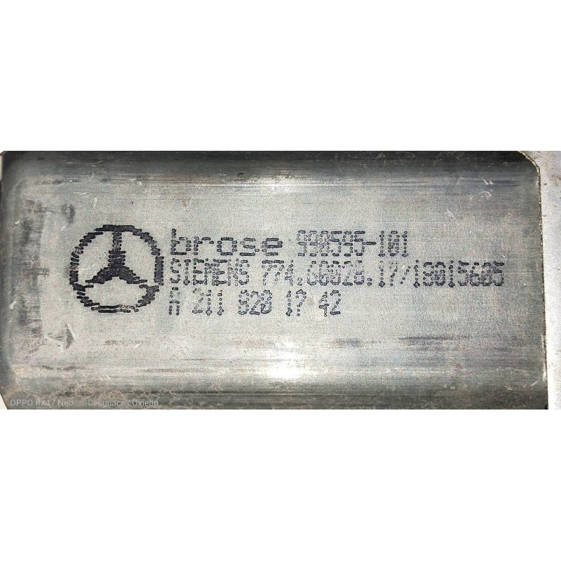 Recambio de elevalunas delantero derecho para mercedes clase c (w203) berlina 220 cdi (la) (203.008) referencia OEM IAM A2118201