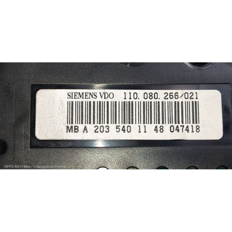 Recambio de cuadro instrumentos para mercedes clase c (w203) berlina 220 cdi (la) (203.008) referencia OEM IAM A2035401148 11008