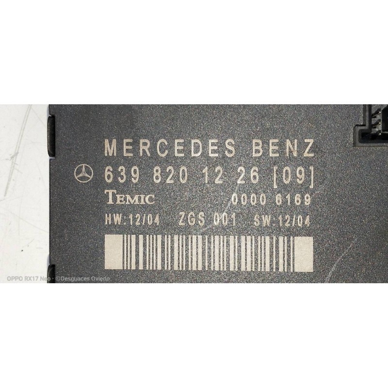 Recambio de modulo electronico para mercedes vito (w639) basic, combi 109 cdi compacto (639.601) referencia OEM IAM 6398201226  