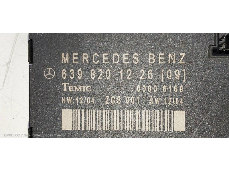 Recambio de modulo electronico para mercedes vito (w639) basic, combi 109 cdi compacto (639.601) referencia OEM IAM 6398201226  