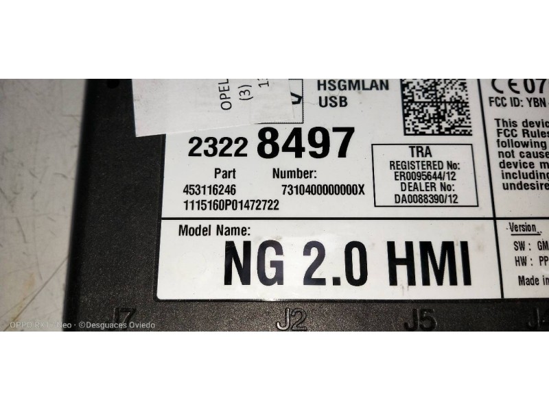 Recambio de modulo electronico para opel insignia berlina excellence referencia OEM IAM 23228497 453116246 