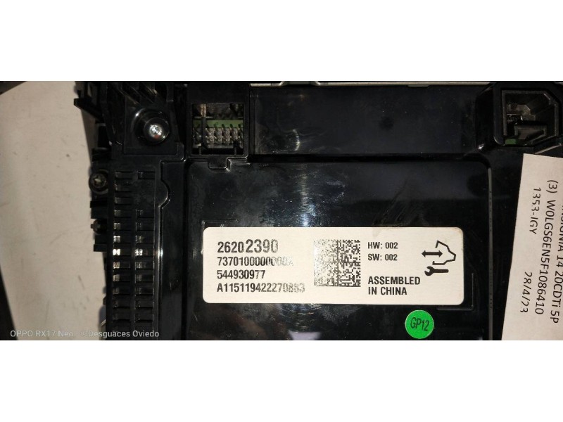 Recambio de pantalla multifuncion para opel insignia berlina excellence referencia OEM IAM 26202390 544930977 