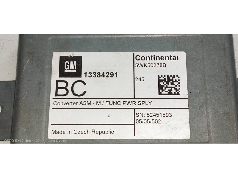 Recambio de modulo electronico para opel insignia berlina excellence referencia OEM IAM 13384291 5WK50278B 