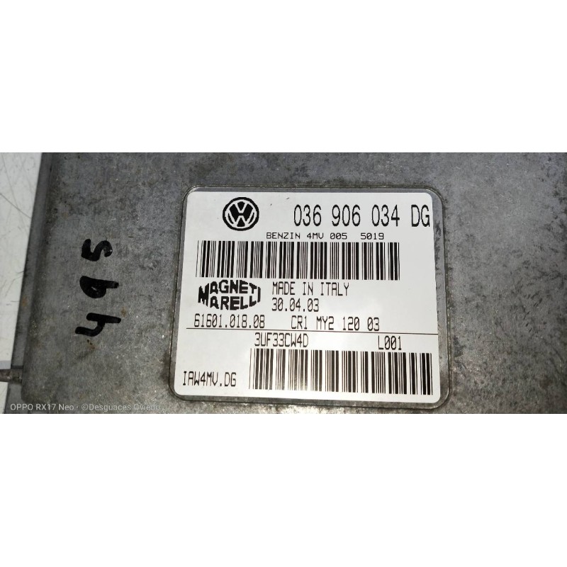 Recambio de centralita motor uce para seat cordoba berlina (6l2) signo/a referencia OEM IAM 036906034DG 6160101808 IAW4MVDG