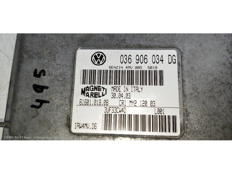 Recambio de centralita motor uce para seat cordoba berlina (6l2) signo/a referencia OEM IAM 036906034DG 6160101808 IAW4MVDG