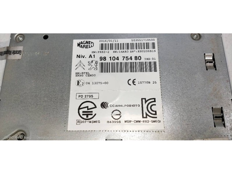 Recambio de sistema audio / radio cd para citroen c4 cactus business referencia OEM IAM   