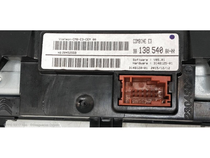 Recambio de pantalla multifuncion para citroen c4 cactus business referencia OEM IAM 9813854080  