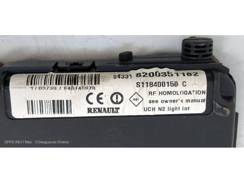 Recambio de modulo electronico para renault scenic ii confort authentique referencia OEM IAM 8200351182 S118400150C 