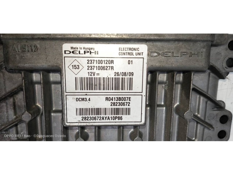 Recambio de centralita motor uce para renault megane iii berlina 5 p authentique referencia OEM IAM R0413B007E 237100627R 237100