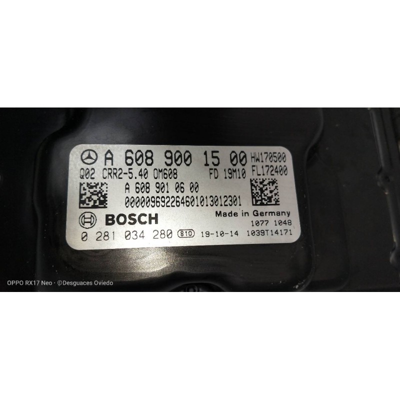 Recambio de centralita motor uce para mercedes clase a berlina (bm 177) a 180 d (177.103) referencia OEM IAM 0281034280 A6089001
