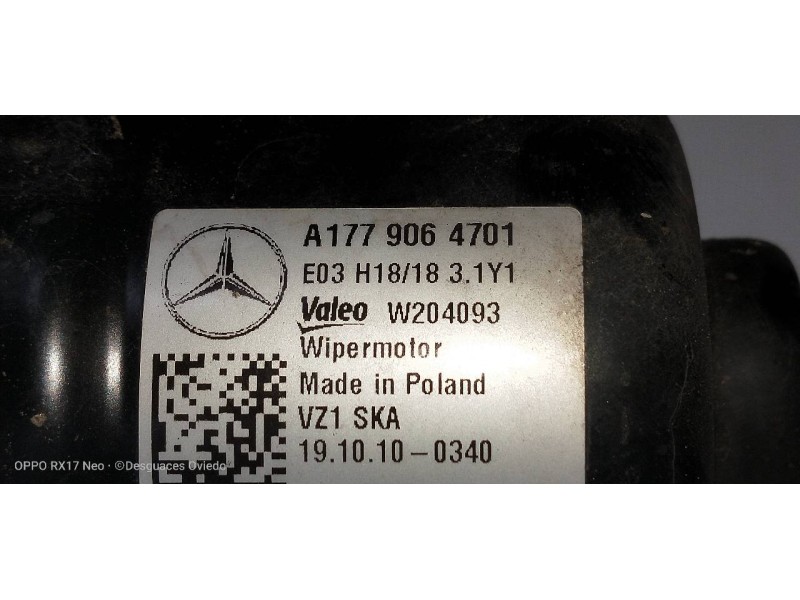 Recambio de motor limpia delantero para mercedes clase a berlina (bm 177) a 180 d (177.103) referencia OEM IAM A1779064701 A1778