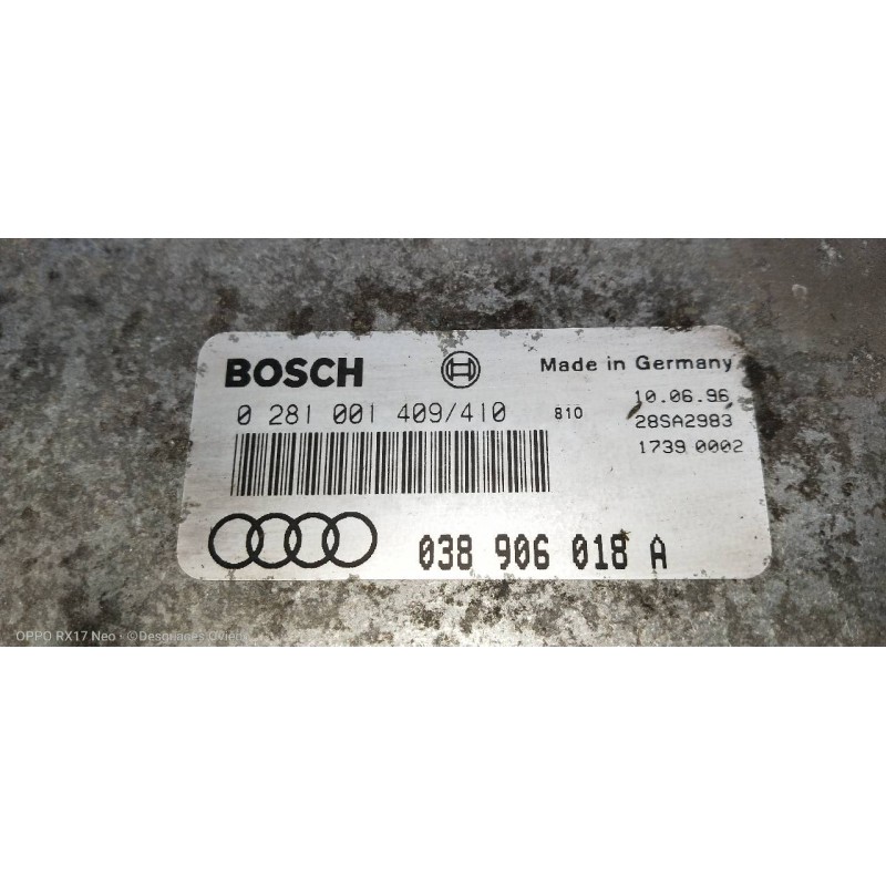 Recambio de centralita motor uce para audi a3 (8l) 1.9 tdi ambiente referencia OEM IAM 0281001409 038906018A 0281001410