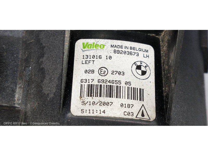 Recambio de piloto delantero izquierdo para bmw x3 (e83) 2.0d referencia OEM IAM 63176924655 89203673 