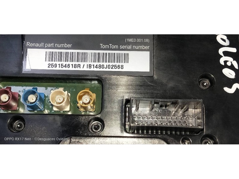 Recambio de pantalla multifuncion para renault koleos expression referencia OEM IAM 269154618R  