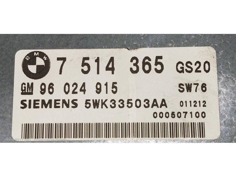 Recambio de centralita cambio automatico para bmw serie 5 berlina (e39) 530d referencia OEM IAM 7514365 96024915 5WK33503AA