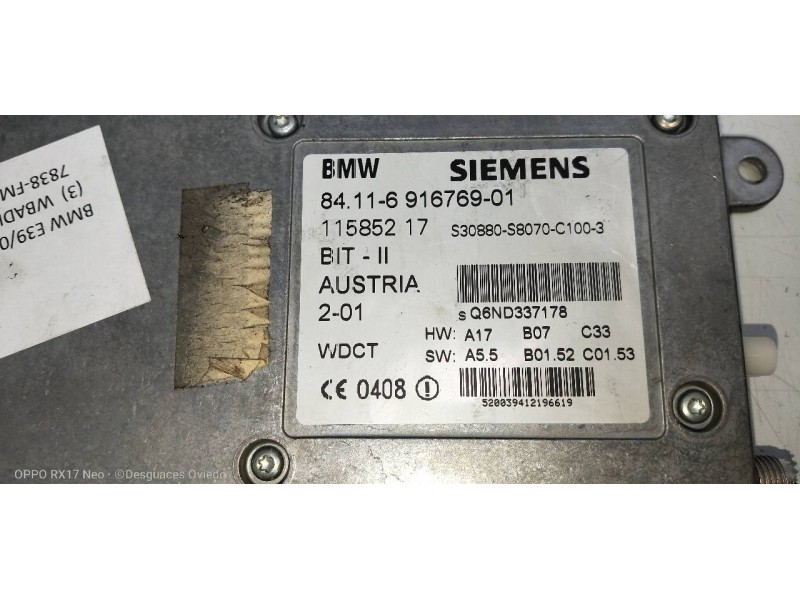 Recambio de modulo electronico para bmw serie 5 berlina (e39) 530d referencia OEM IAM 84116916769 8411691676901 