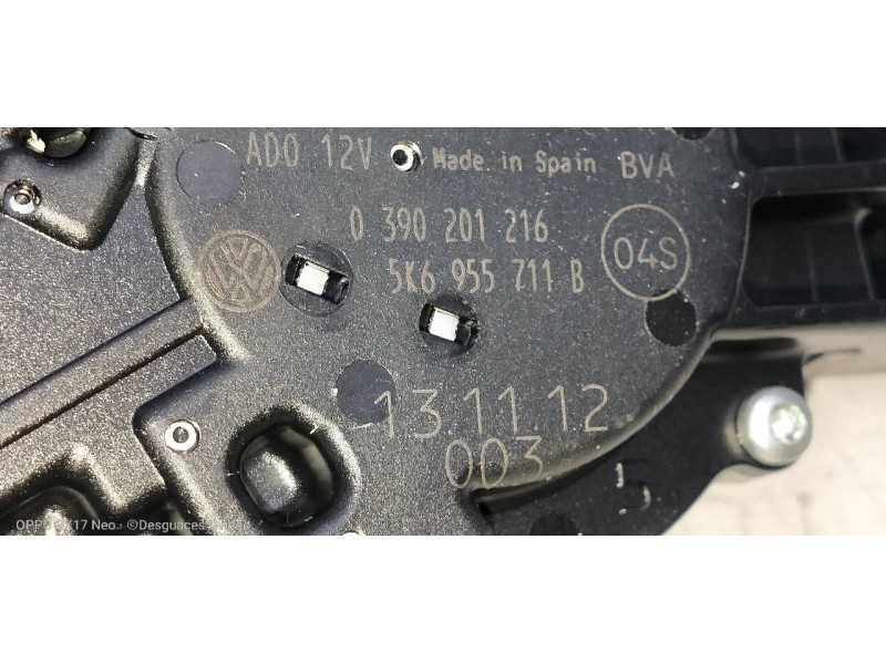 Recambio de motor limpia trasero para volkswagen polo (6r1) advance referencia OEM IAM 0390201216 5K6955711B 