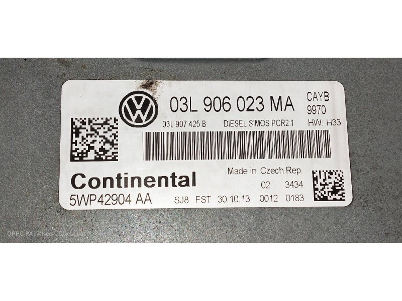 Recambio de centralita motor uce para volkswagen polo (6r1) advance referencia OEM IAM 5WP42904AA 03L906023MA 03L907425B 