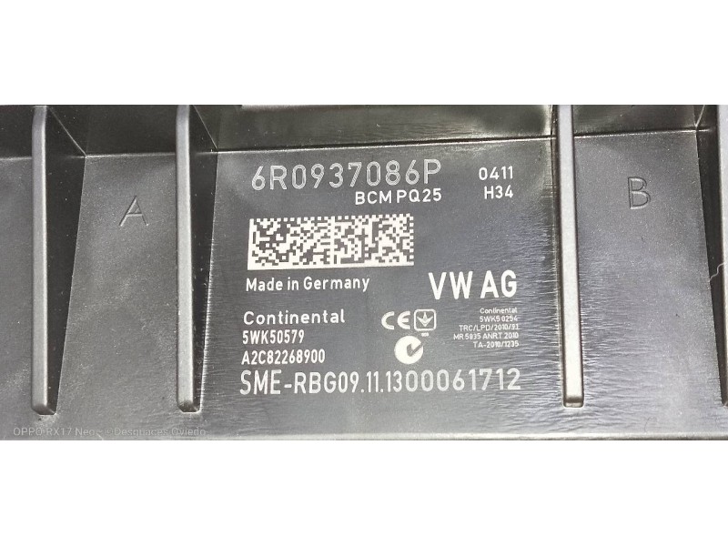 Recambio de modulo electronico para volkswagen polo (6r1) advance referencia OEM IAM 6R0937086P 5WK50579 A2C82268900 