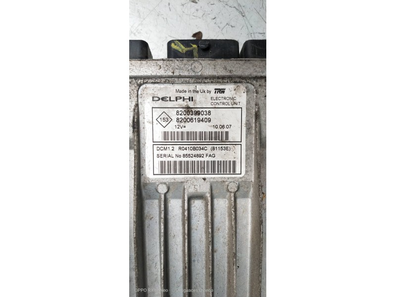 Recambio de centralita motor uce para renault modus pack dynamique referencia OEM IAM R0410B034C 8200399038 8200619409