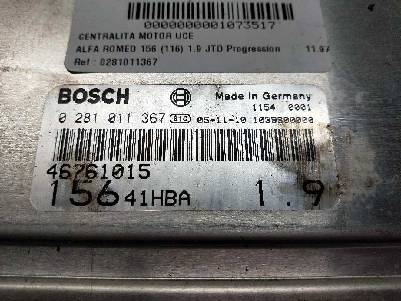 Recambio de centralita motor uce para alfa romeo 156 (116) 1.9 jtd progression referencia OEM IAM 0281011367 46761015 15641HBA
