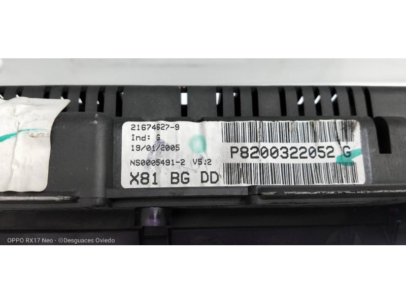 Recambio de cuadro instrumentos para renault espace iv (jk0) 1.9 dci diesel referencia OEM IAM P8200322052G NS00054912 