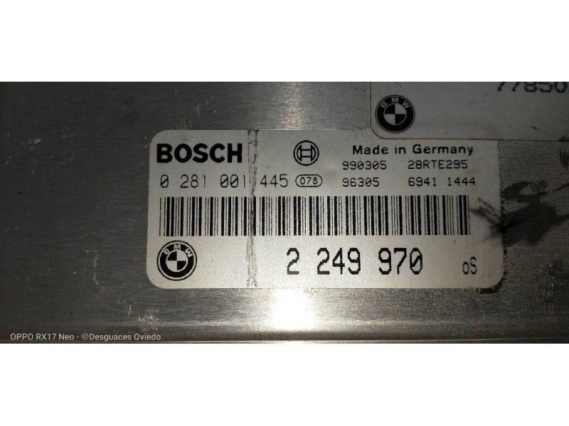 Recambio de centralita motor uce para bmw serie 3 berlina (e46) 320d referencia OEM IAM 0281001445 2249970 