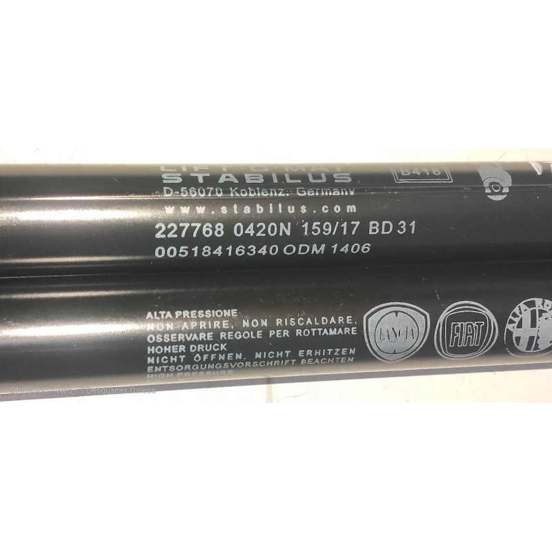 Recambio de amortiguadores maletero / porton para fiat panda (319) 1.2 cat referencia OEM IAM 518416340  420N