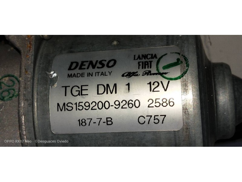 Recambio de motor limpia delantero para fiat panda (319) 1.2 cat referencia OEM IAM MS1592009260  